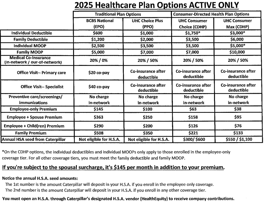 2025 Active Healthcare Plan Options